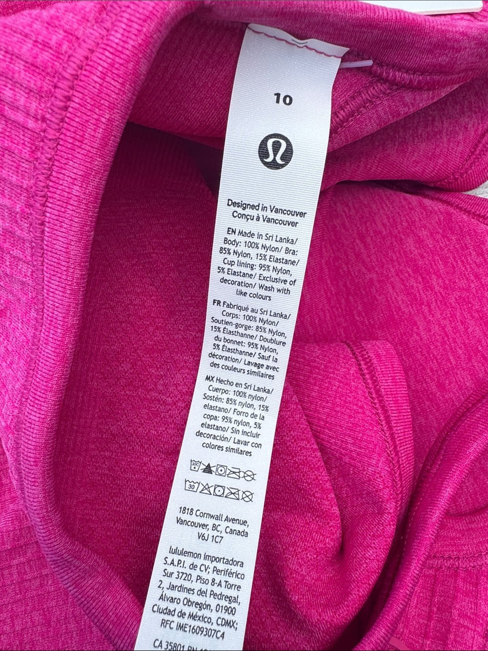 Lululemon Ebb to Street Tank Pink Flare Size 10 NWT - Picture 7 of 8